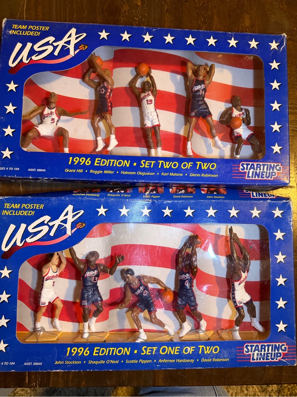 VTG Starting Lineup 1996 USA Olympic Dream Team Basketball Figure Sets 2 Box Set